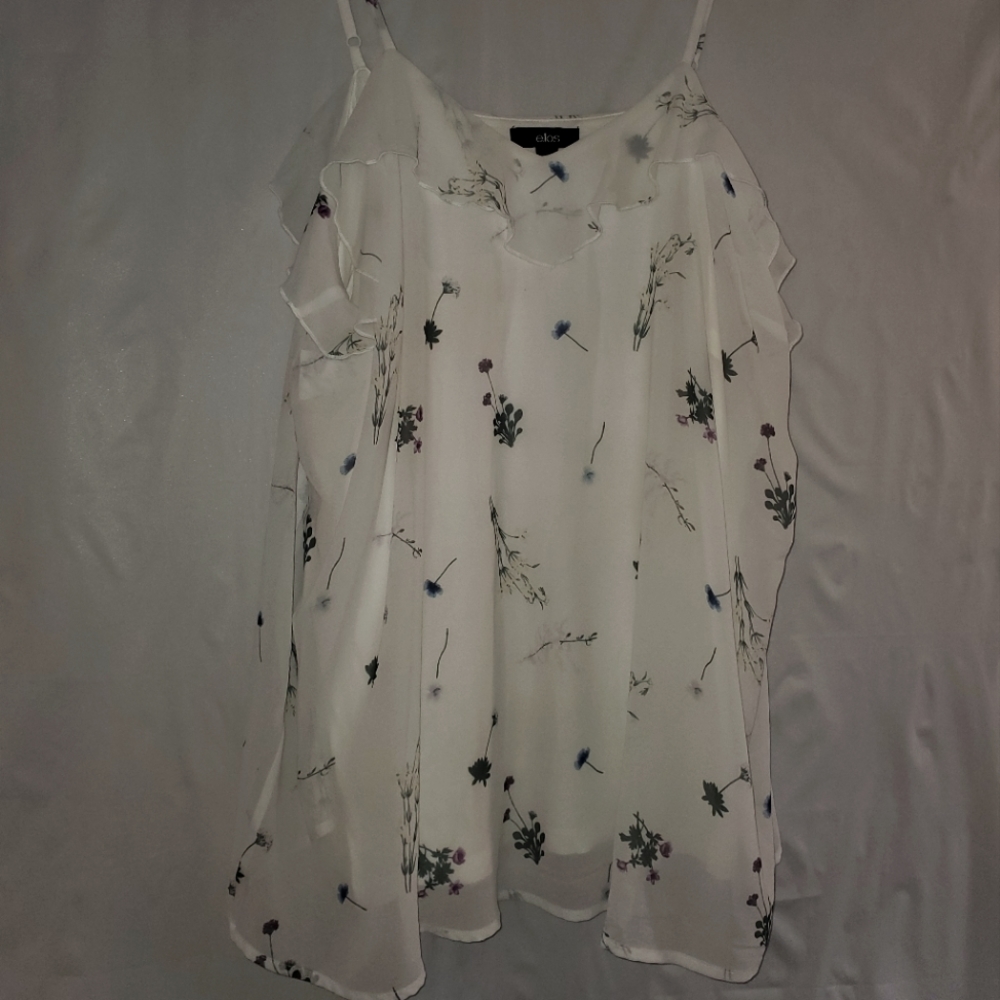 Ellos white floral shirt